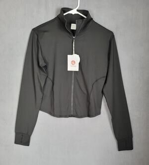 Tanming Womens Full Zip Seamless Workout Jacket Running Yoga Slim Fit Medium